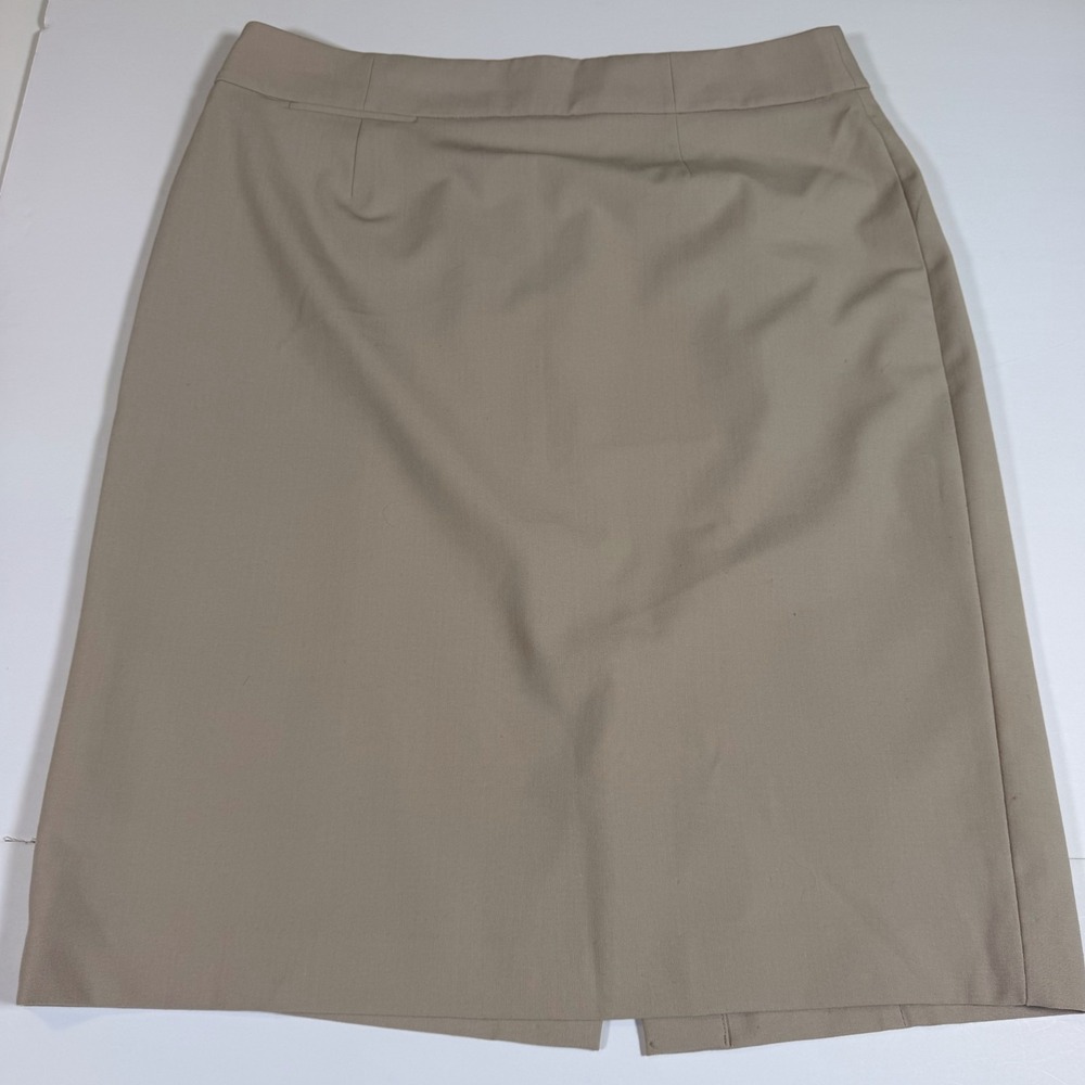 Calvin Klein Pencil Skirt Womens 10 Taupe Lined Career Business Vented Back Zip
